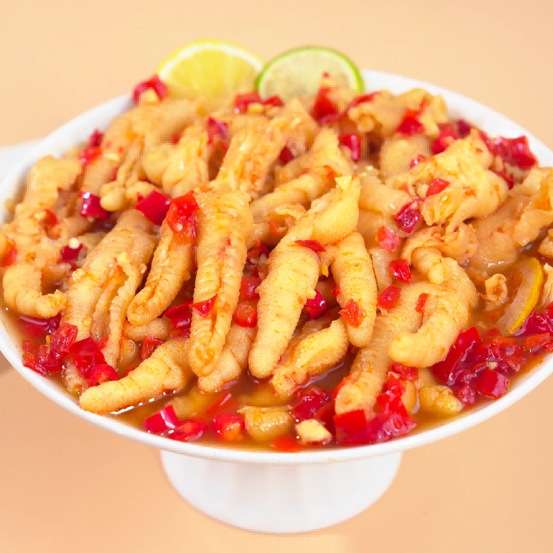 D酸辣柠檬口味脱骨鸡爪网红零食开袋即食（固体物含量≥60%）