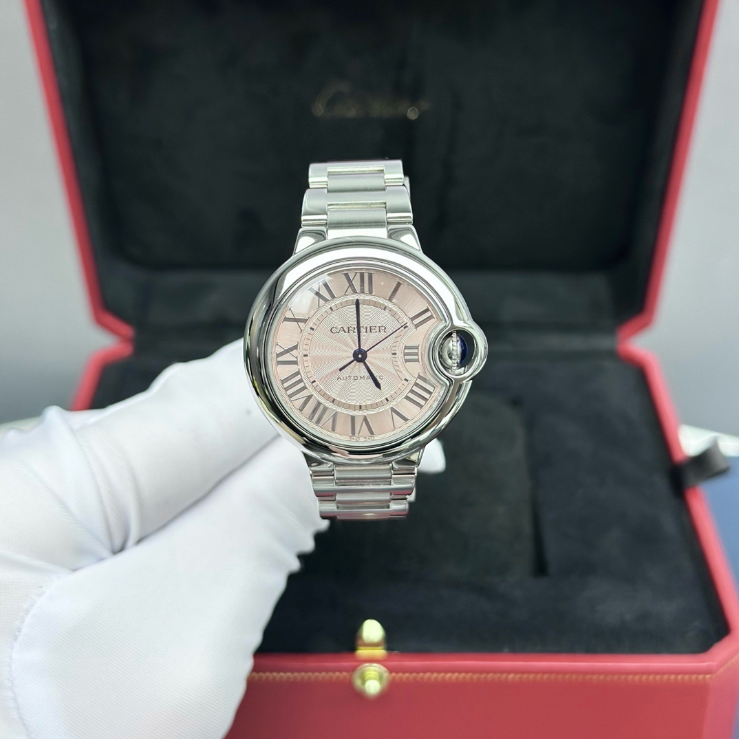 99新 Cartier/卡地亚 WSBB0046蓝气球33mm精钢粉盘罗马刻全套22