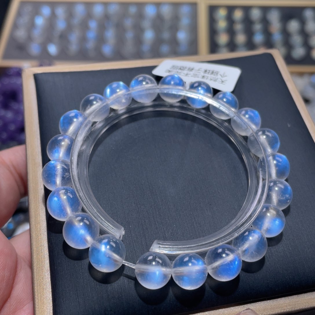 M***y手链未镶嵌长石蓝月光手链9mm