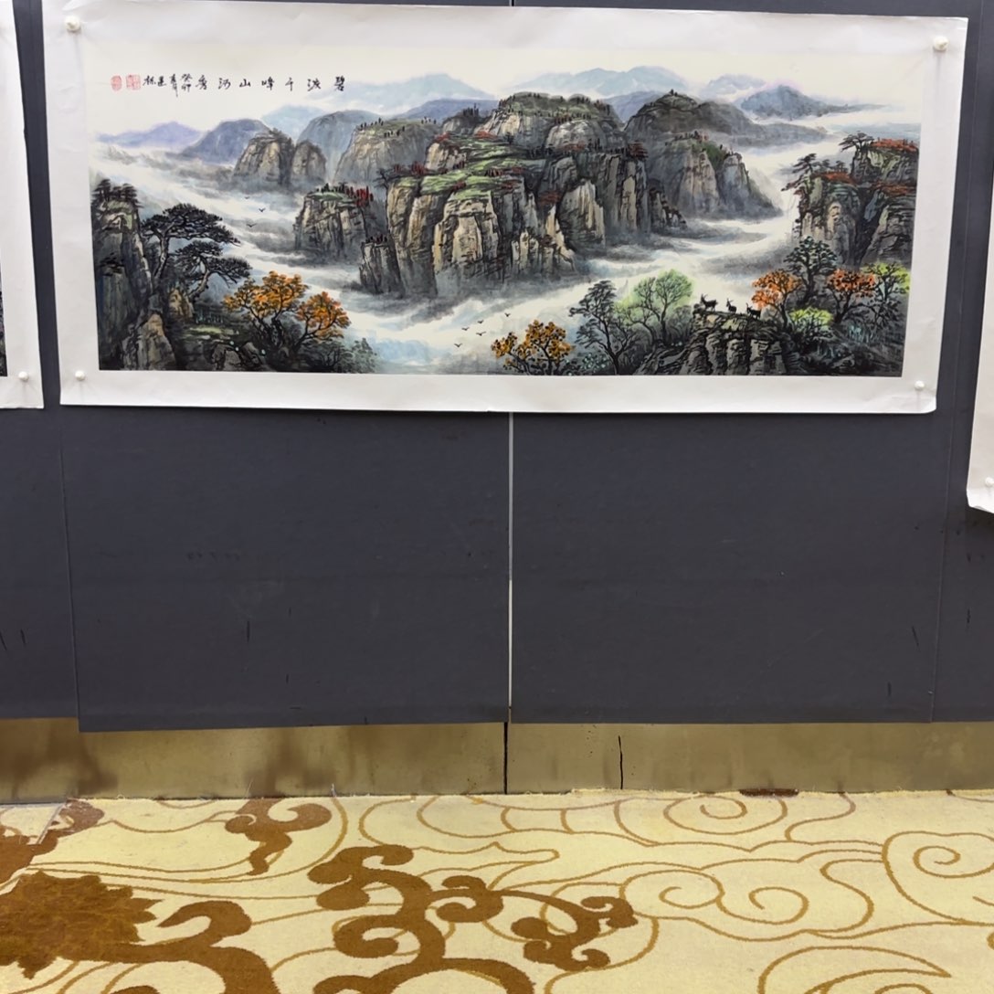 国画黑*晖左建栋180/70山水马