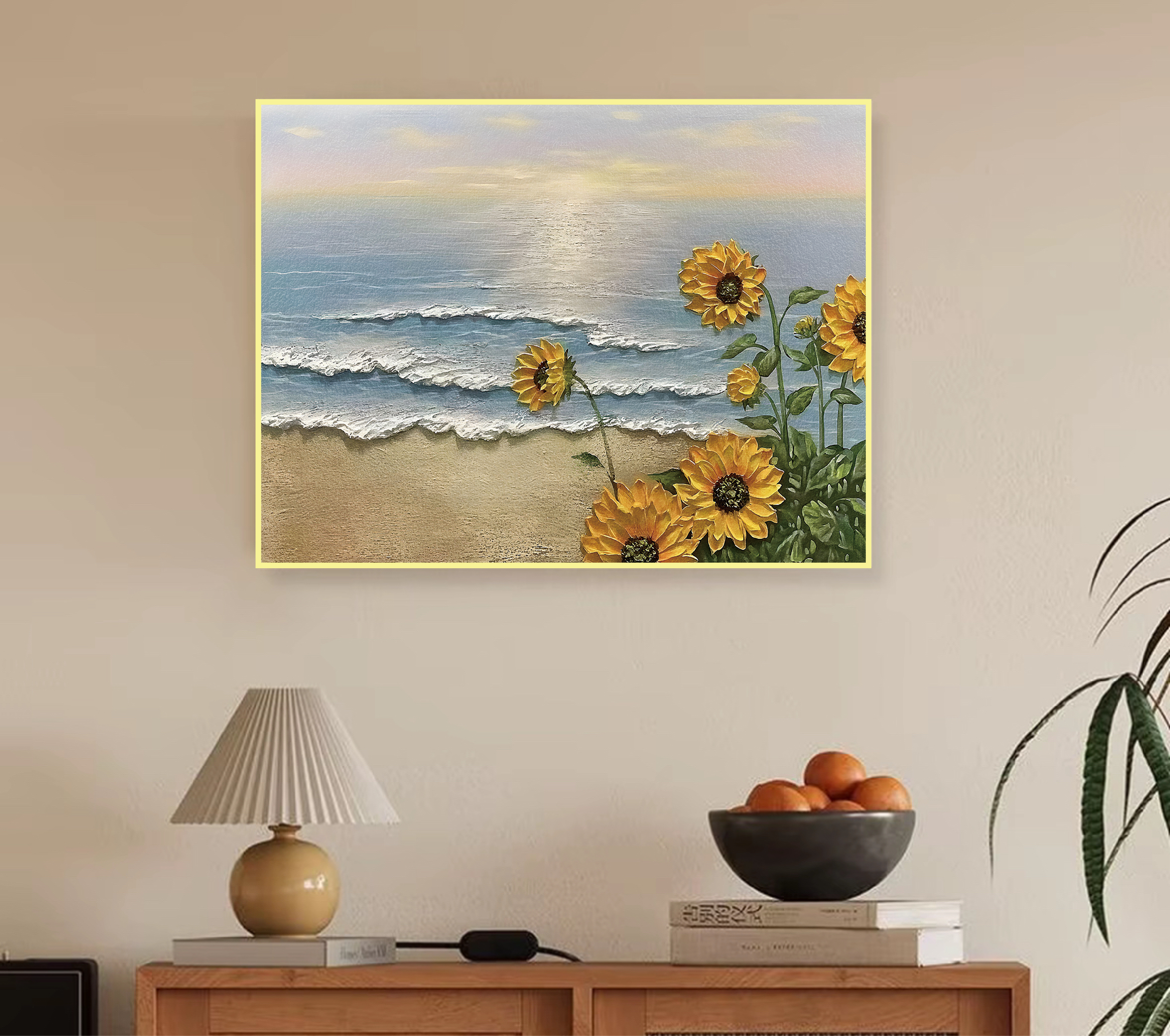 FL77简约风格向日葵适用于餐厅玄关客厅卧室3040