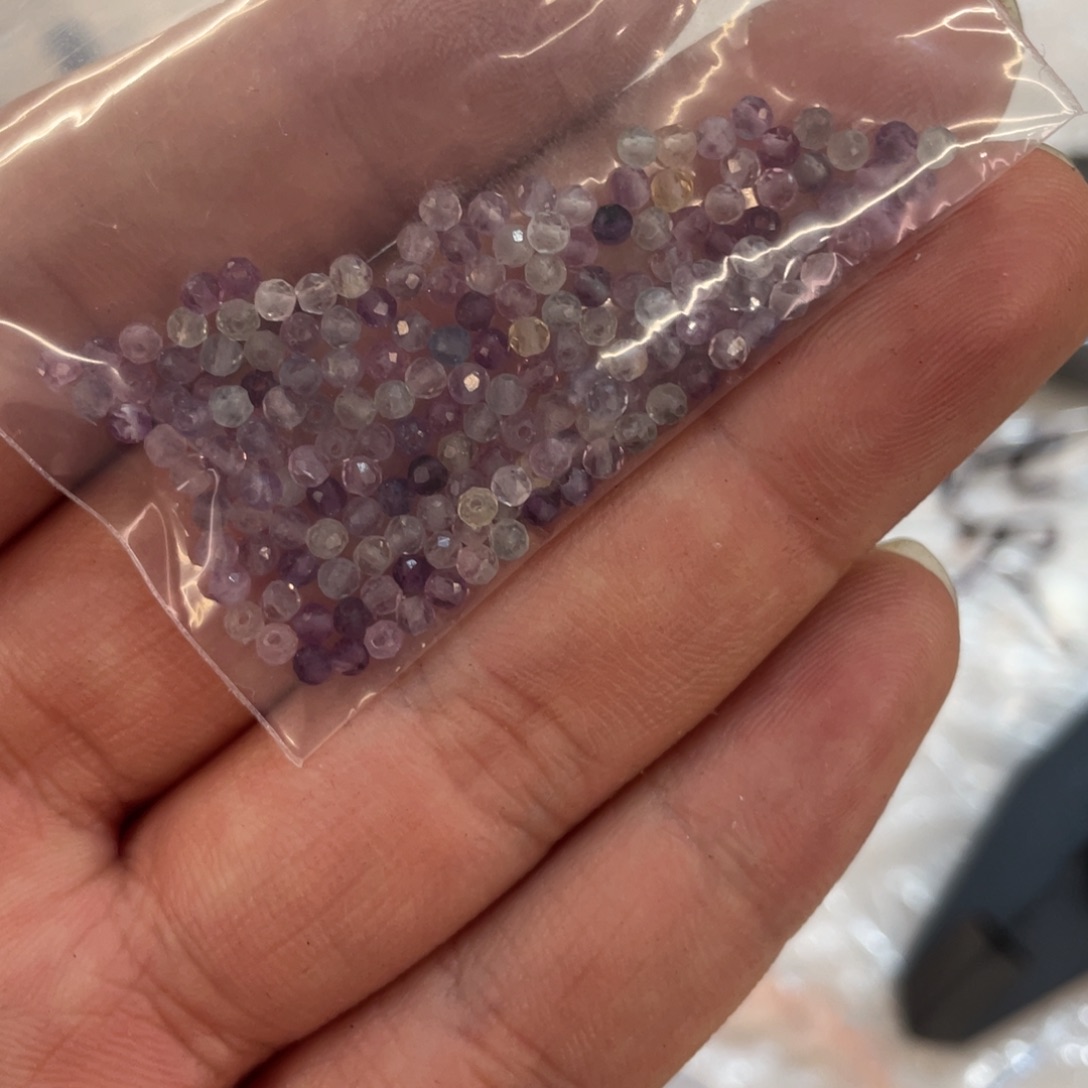 玛瑙/玉髓珠宝半成品未镶嵌打包卡2mm彩莹切面珠