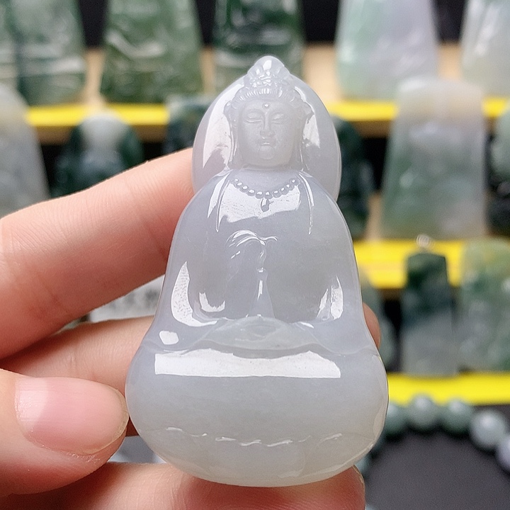 翡翠未镶嵌吊坠(不含链)素衣观音