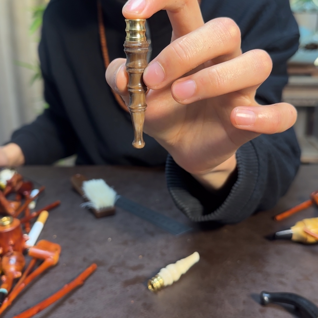 香榧木檬子木烟斗手把件孤品