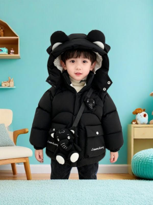 男童加绒加厚棉袄大象羽绒棉服2025新款儿童痞帅个性潮牌男童装