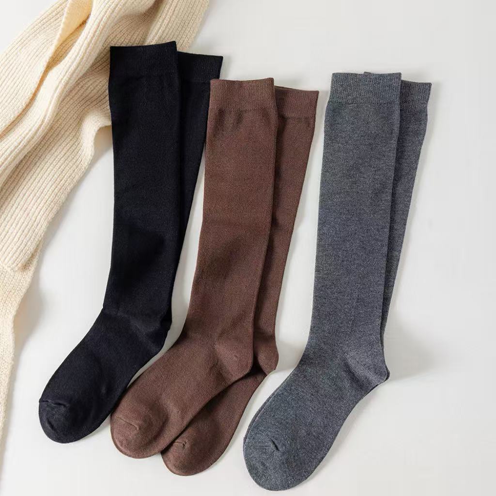 秋冬款羊绒百搭小腿袜加厚羊绒显瘦久站防肿