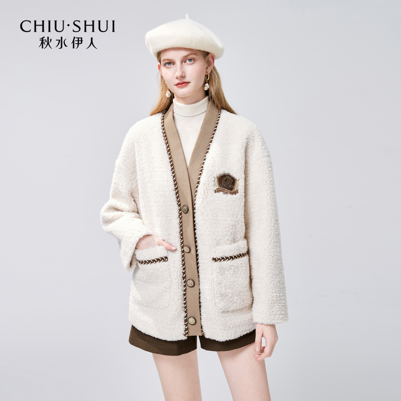 【小铃铛专属】秋水伊人宽松外套女厚实保暖毛绒上衣624408D070235