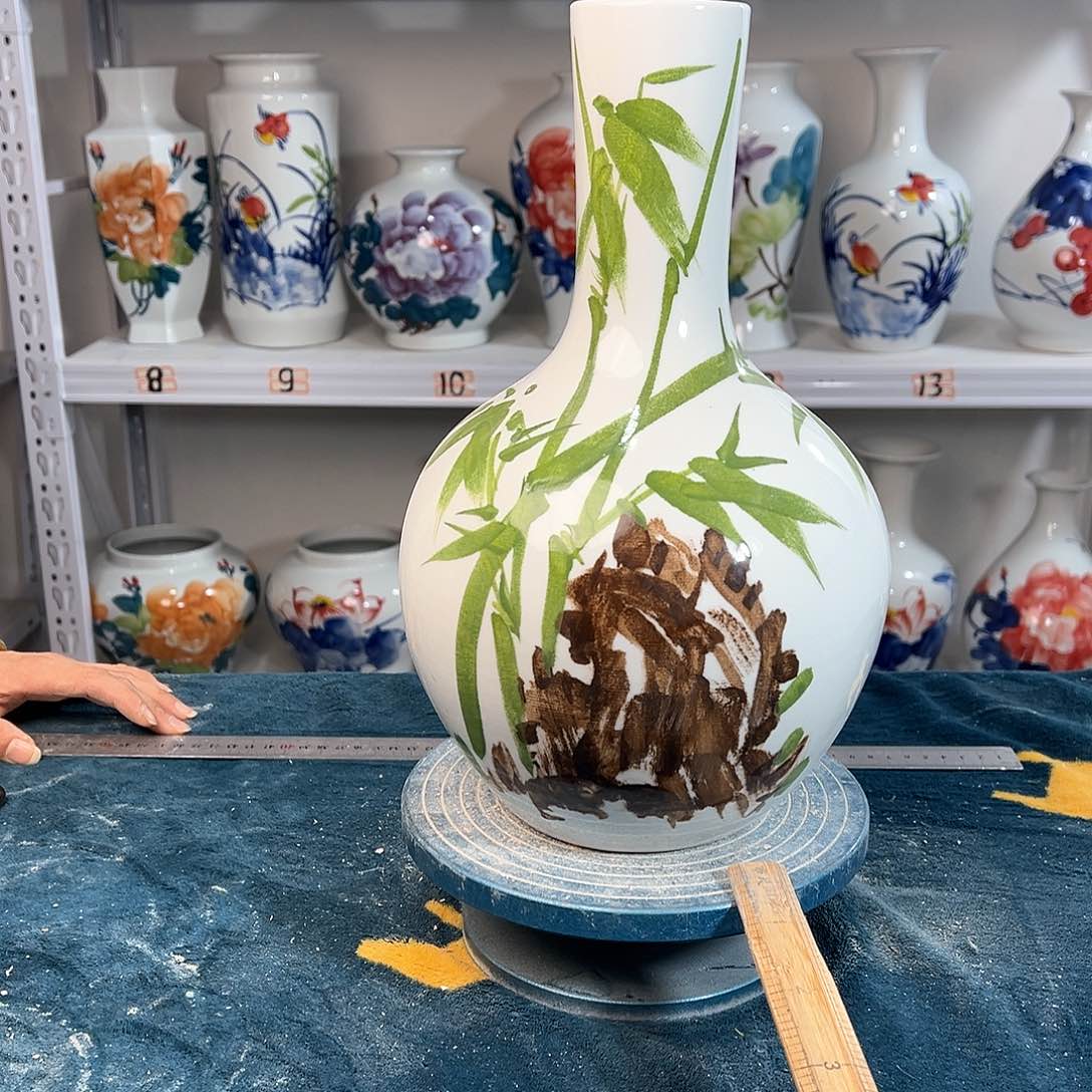 摆件景德镇陶瓷天竹