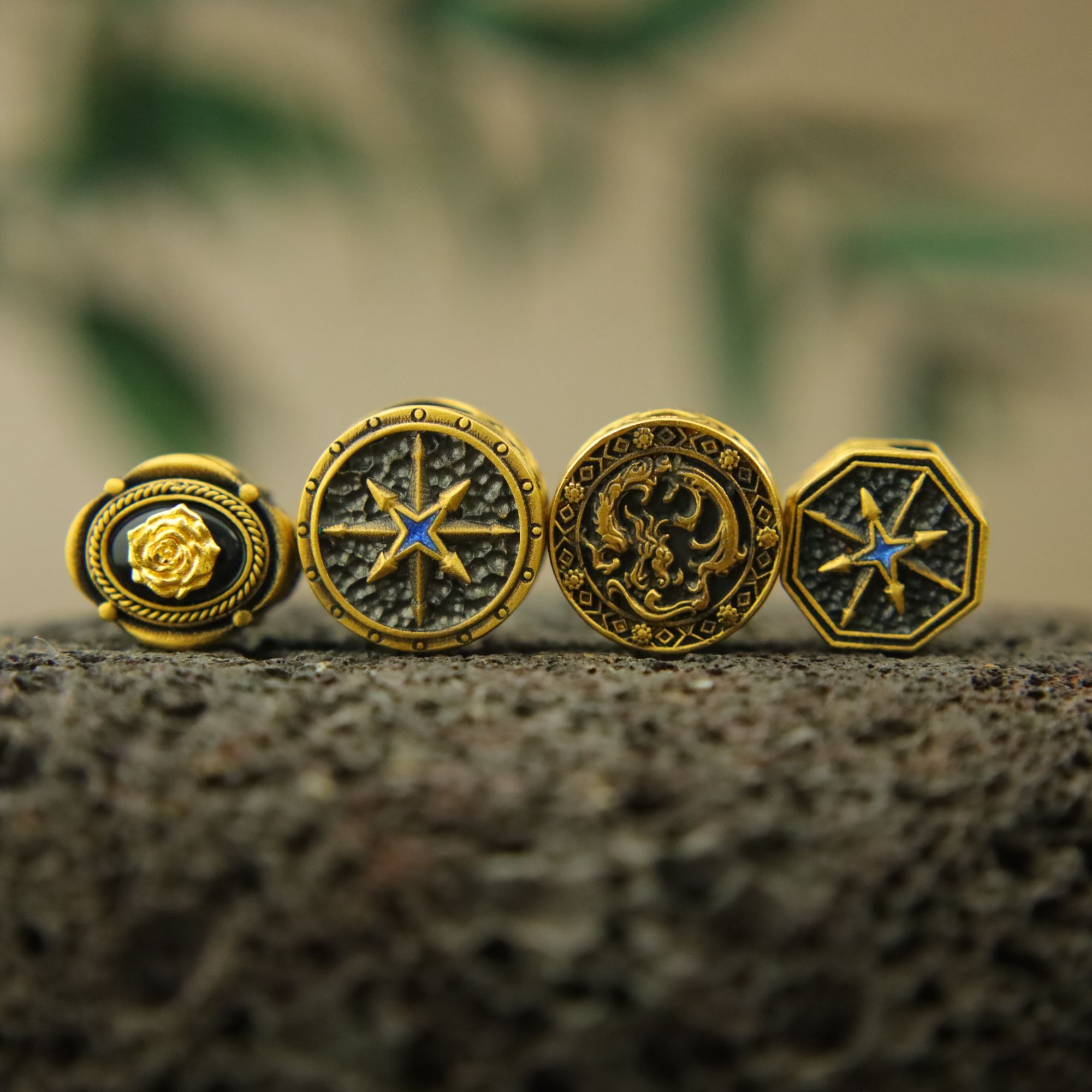 朝鸣黄金【路路通合集】黑金古法金足金通孔编挂坠手串绳1169