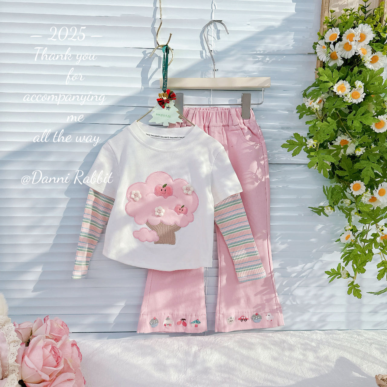 *敲可爱春款假两件*儿童打底衫 D-W284