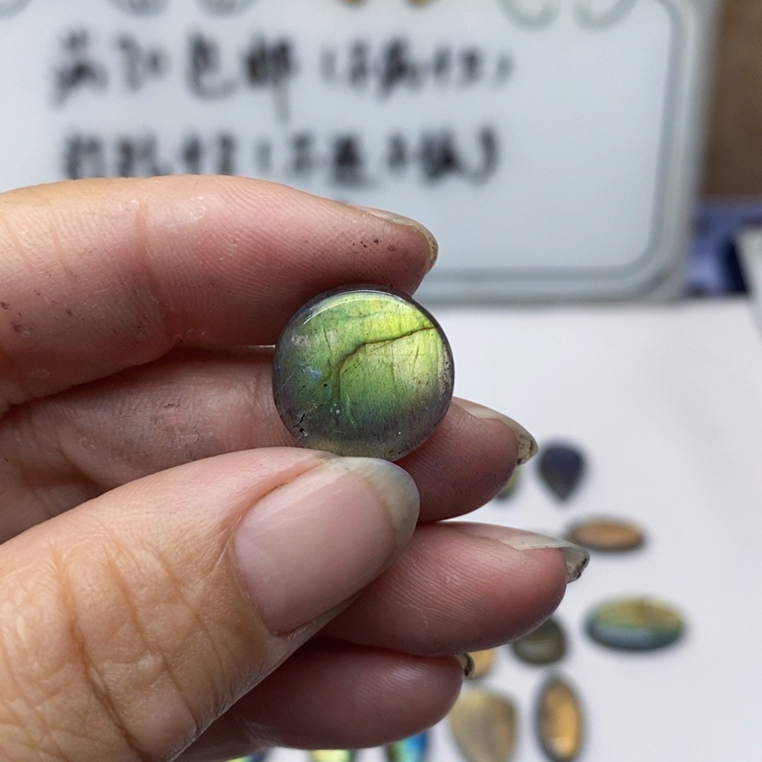 榛***包有机玻璃天然拉长石吊坠裸石