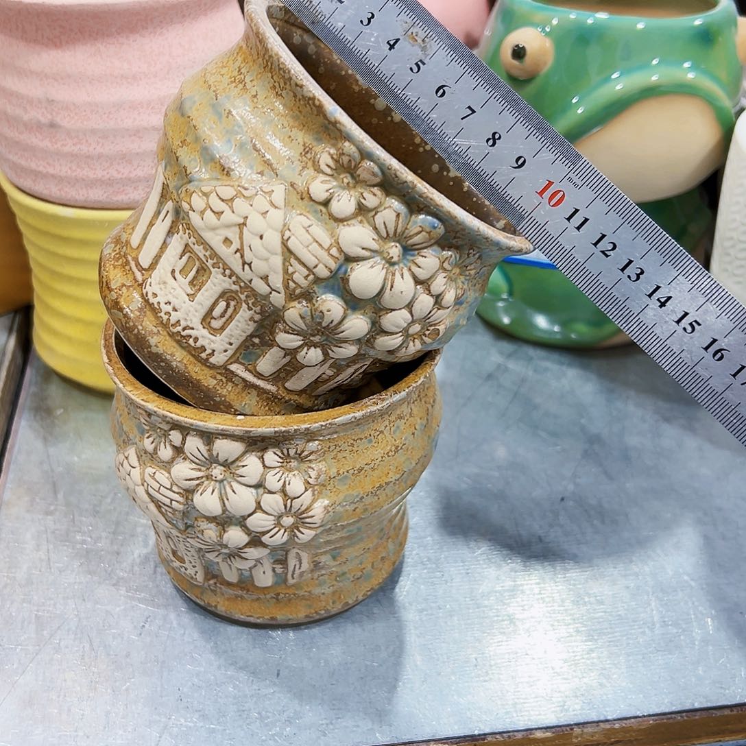 有孔，外贸尾单陶瓷花盆凑单10米包邮