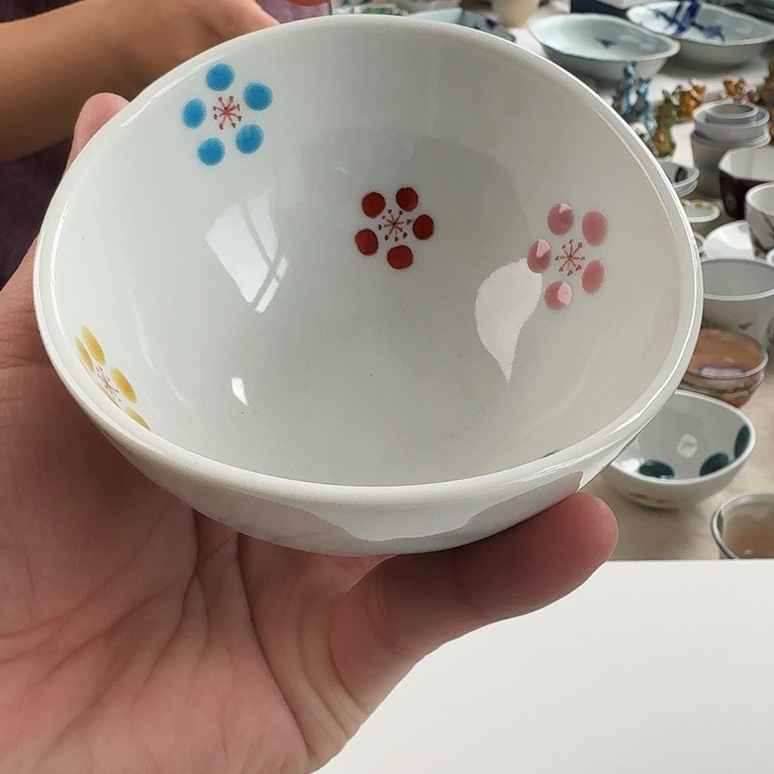 瓷片九谷椭圆钵一个