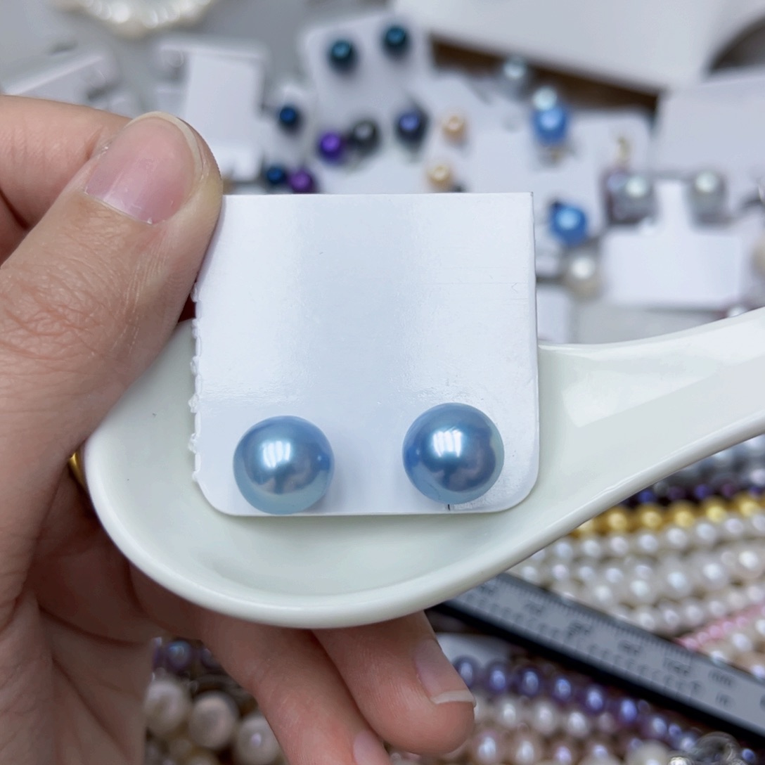 淡水珍珠耳饰银S925镶嵌