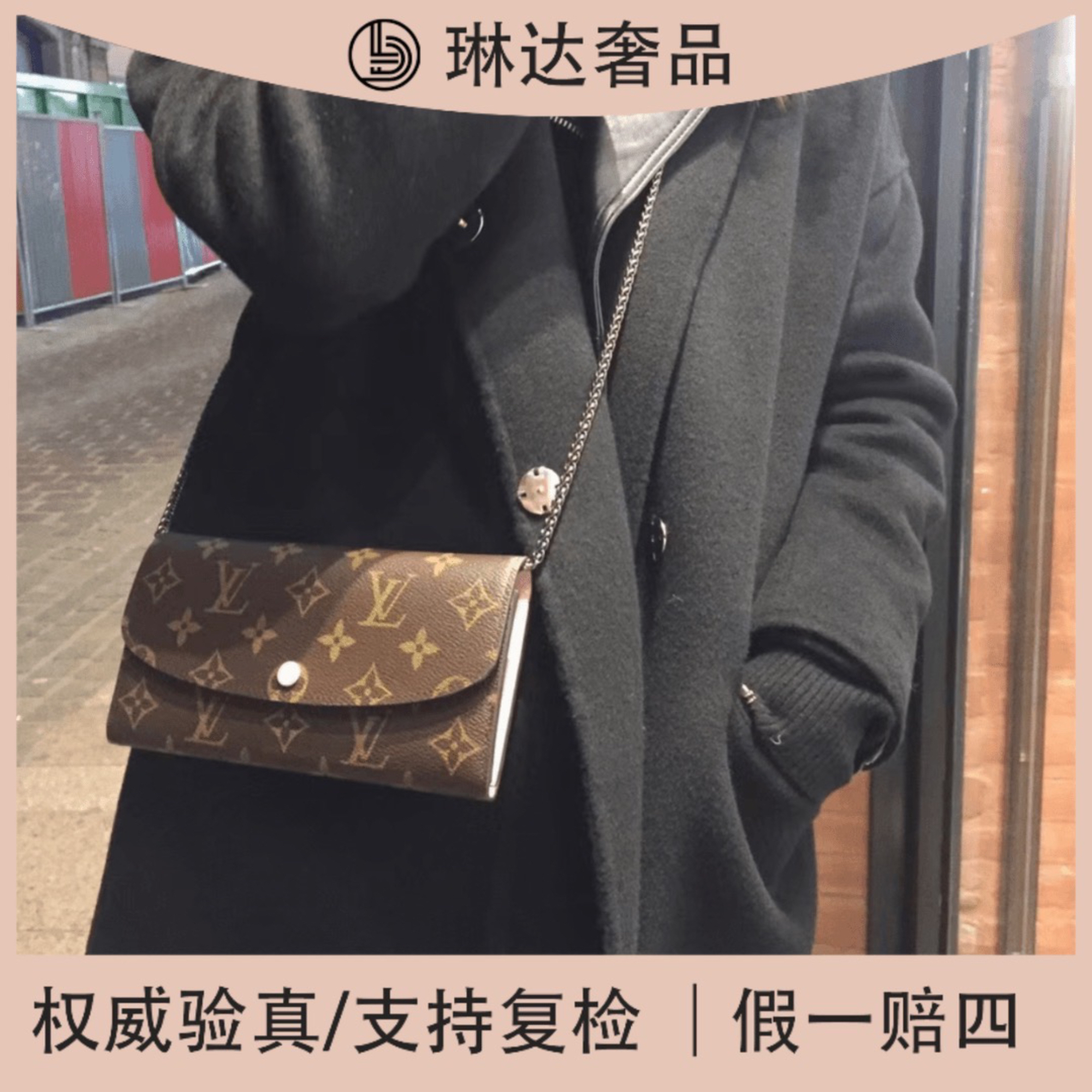 99新 LouisVuitton/路易威登 新款老花豆豆经典长款钱包（琳达）