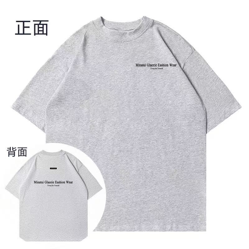 596夏季短袖圆领常规款时尚情侣T恤休闲印花百搭情侣运动潮流