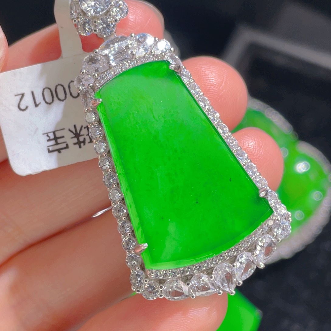 翡翠吊坠(不含链)银S925镶嵌