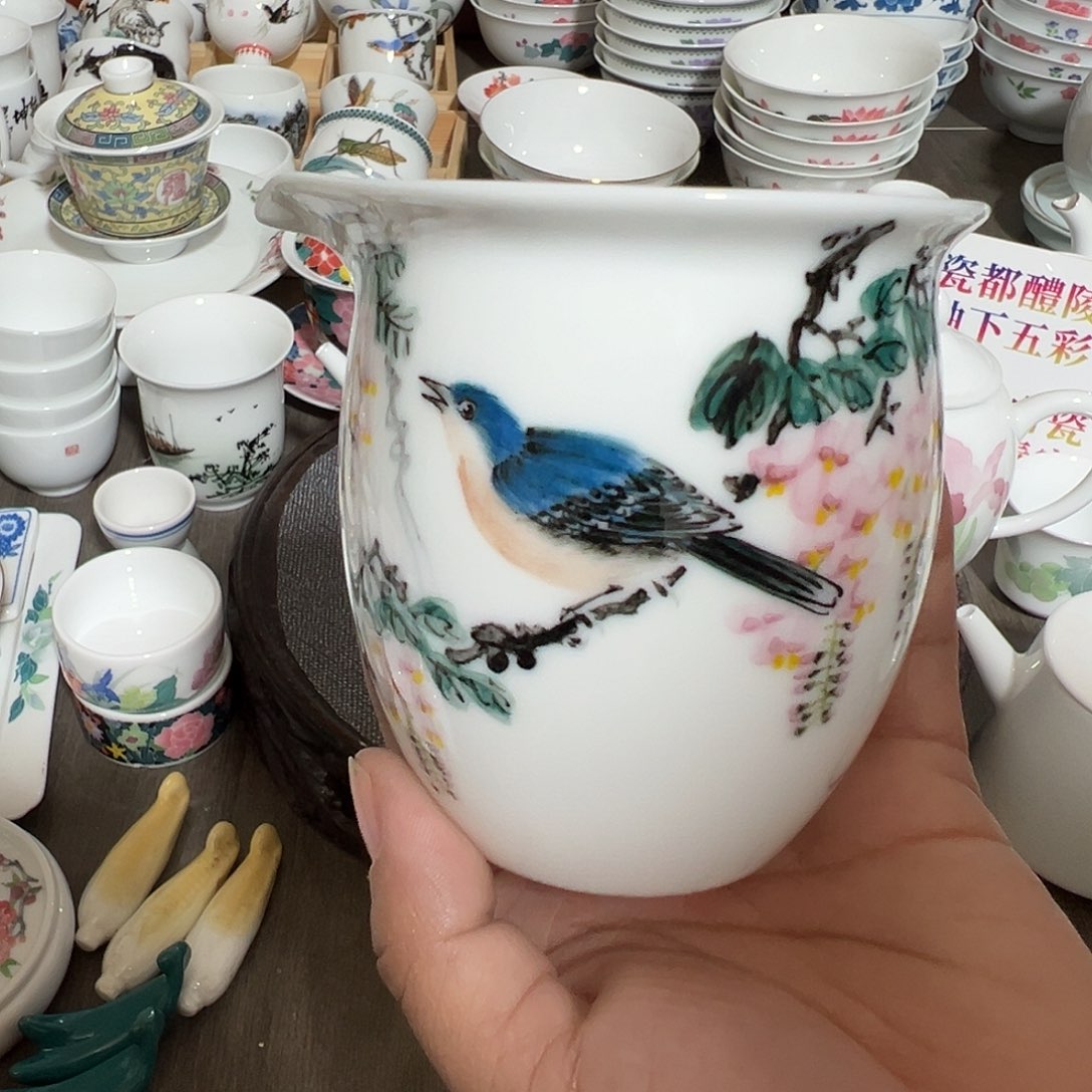 鸿***雁醴陵高温瓷器老厂瓷手绘公道
