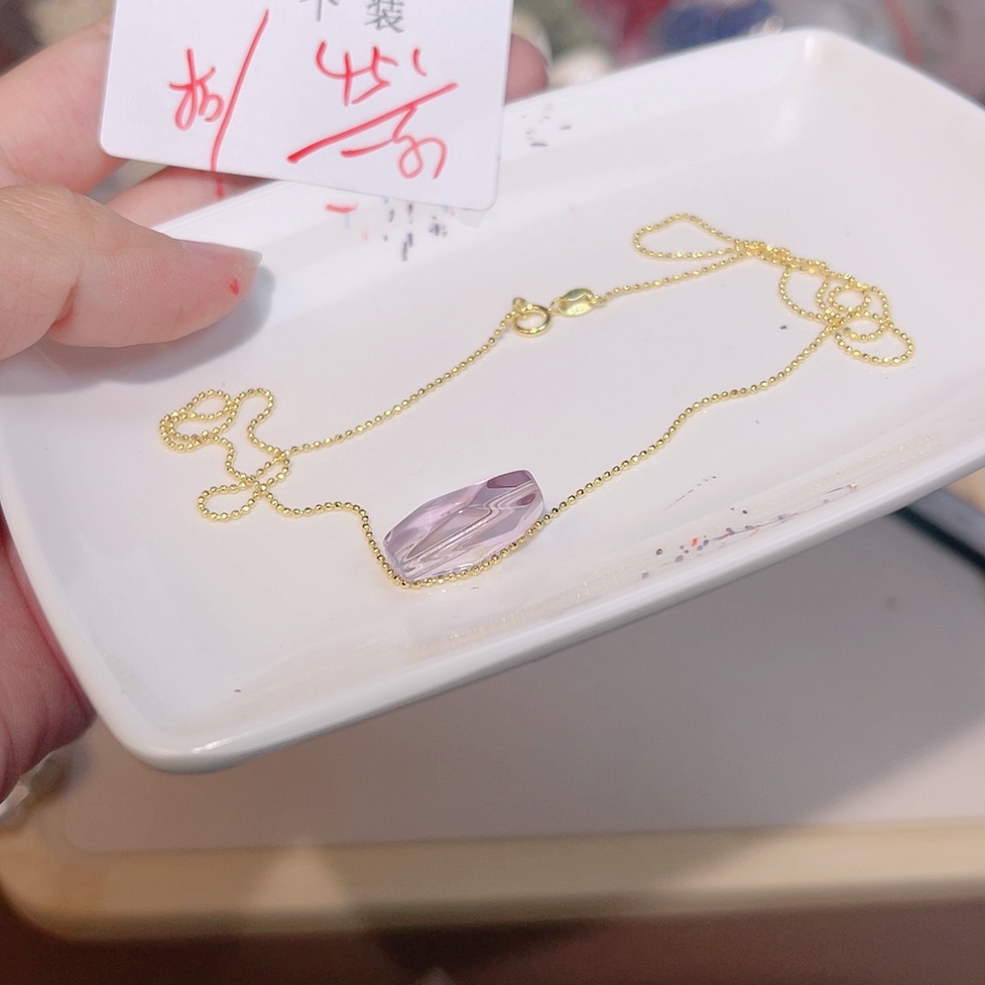 紫晶珠宝半成品银S925镀金镶嵌197