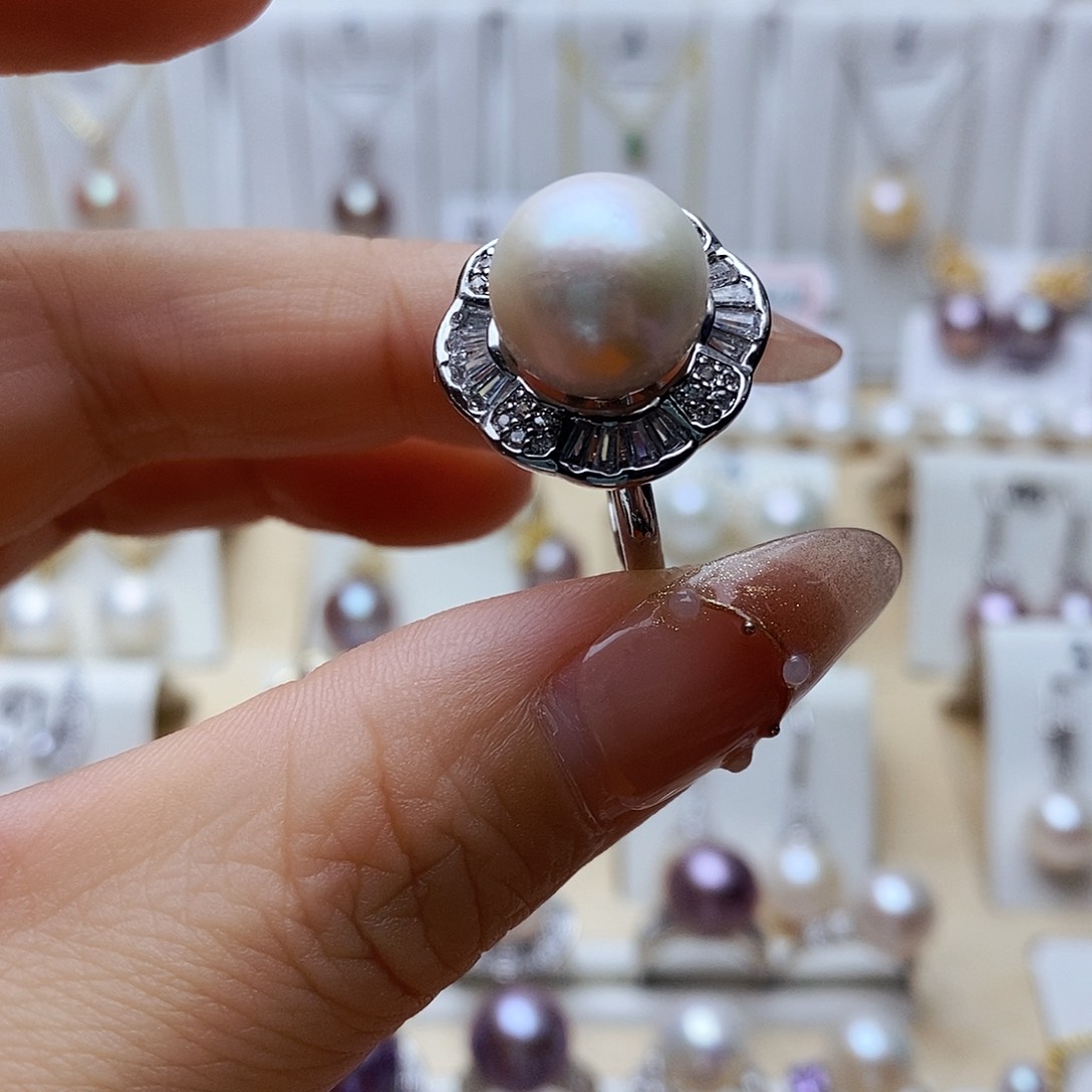 淡水珍珠戒指合金