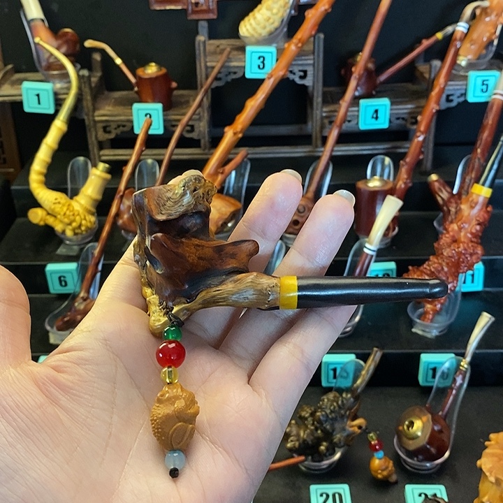 ༺***༻大叶紫檀（黑酸枝木类）檬子木烟斗