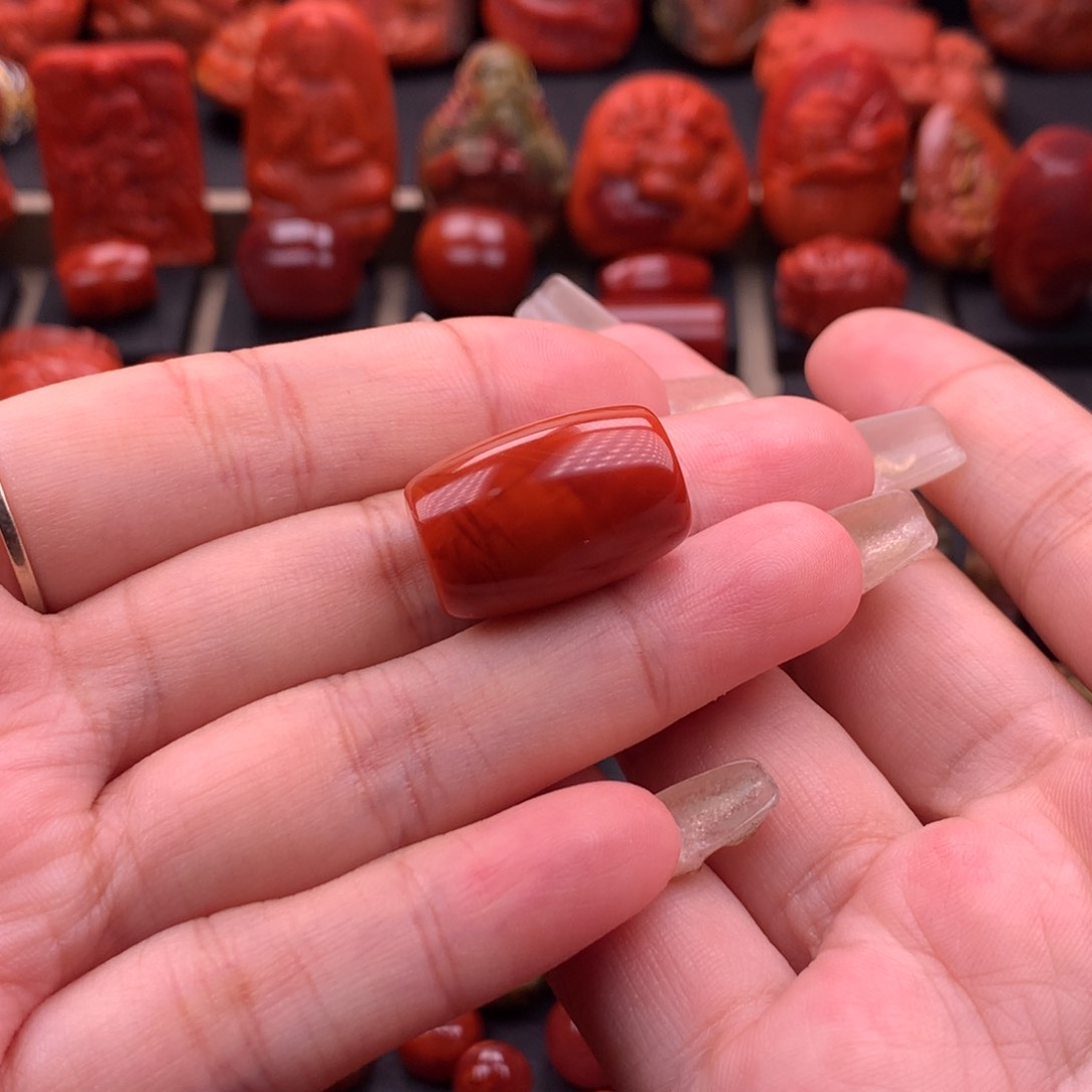 南红玛瑙南红川料筒珠15mm未镶嵌