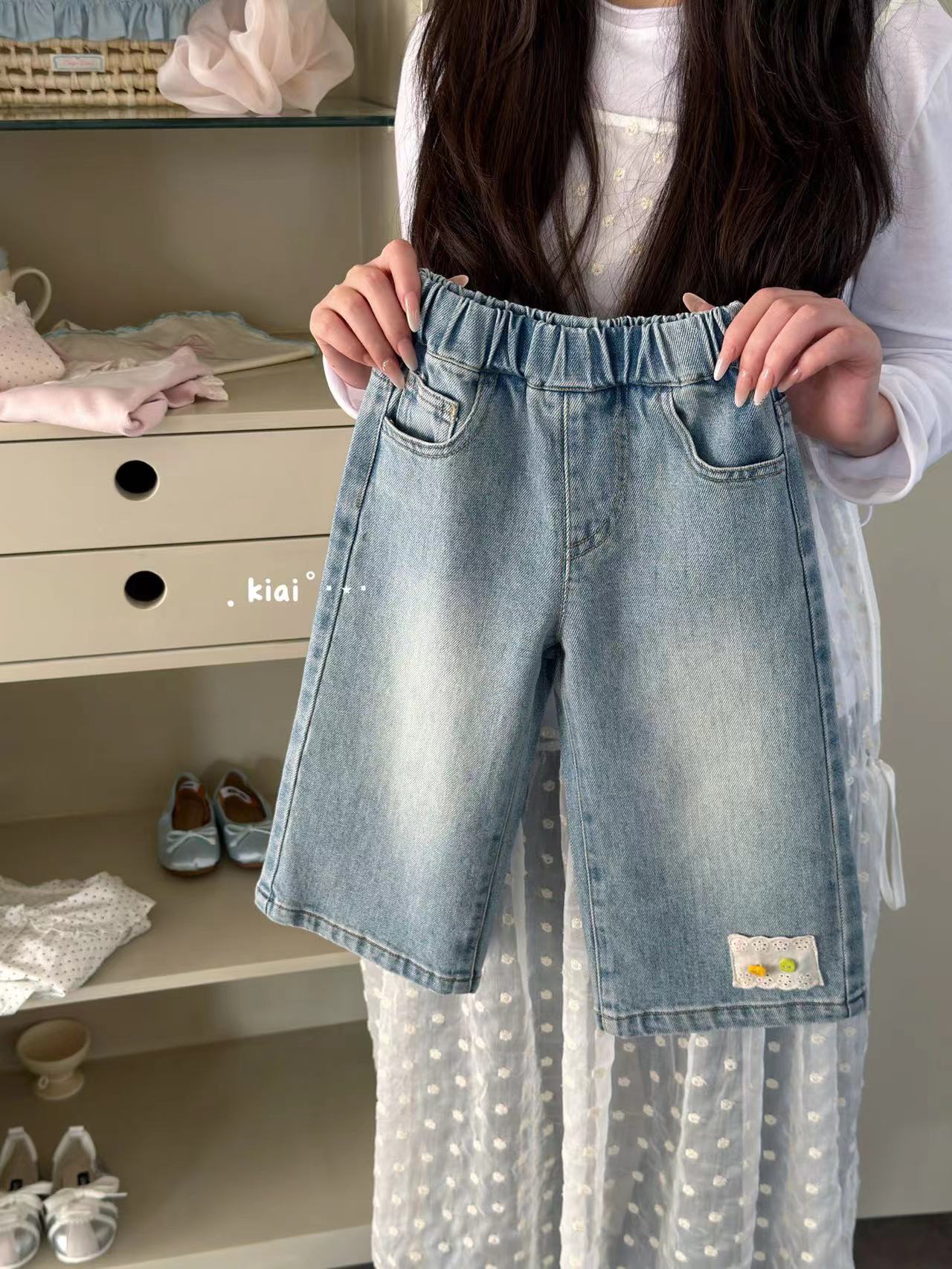 女童蓝色百搭牛仔裤（kiai-1061-春C）汉服