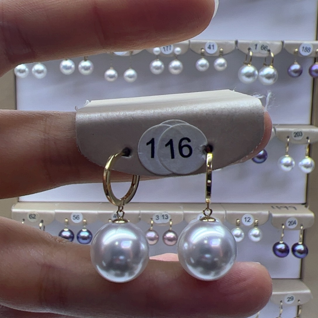 淡水珍珠耳饰18K金镶嵌