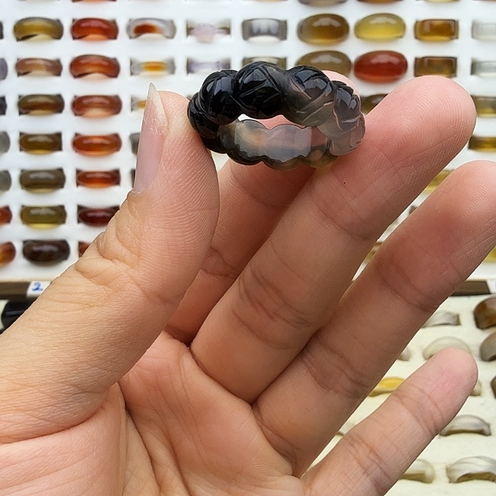 玛瑙/玉髓未镶嵌戒圈15圈福利