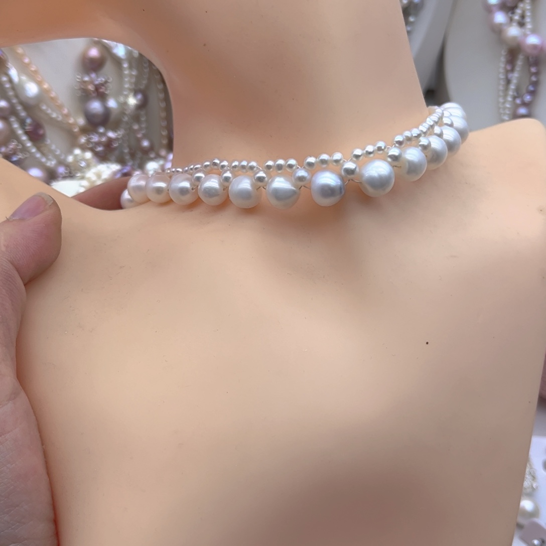 ლ***ლ淡水珍珠颈饰未镶嵌