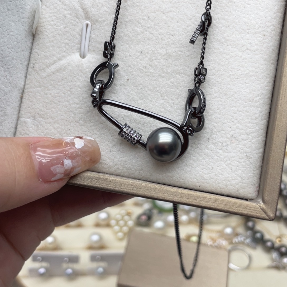 银S925镶嵌海水珍珠颈饰W82