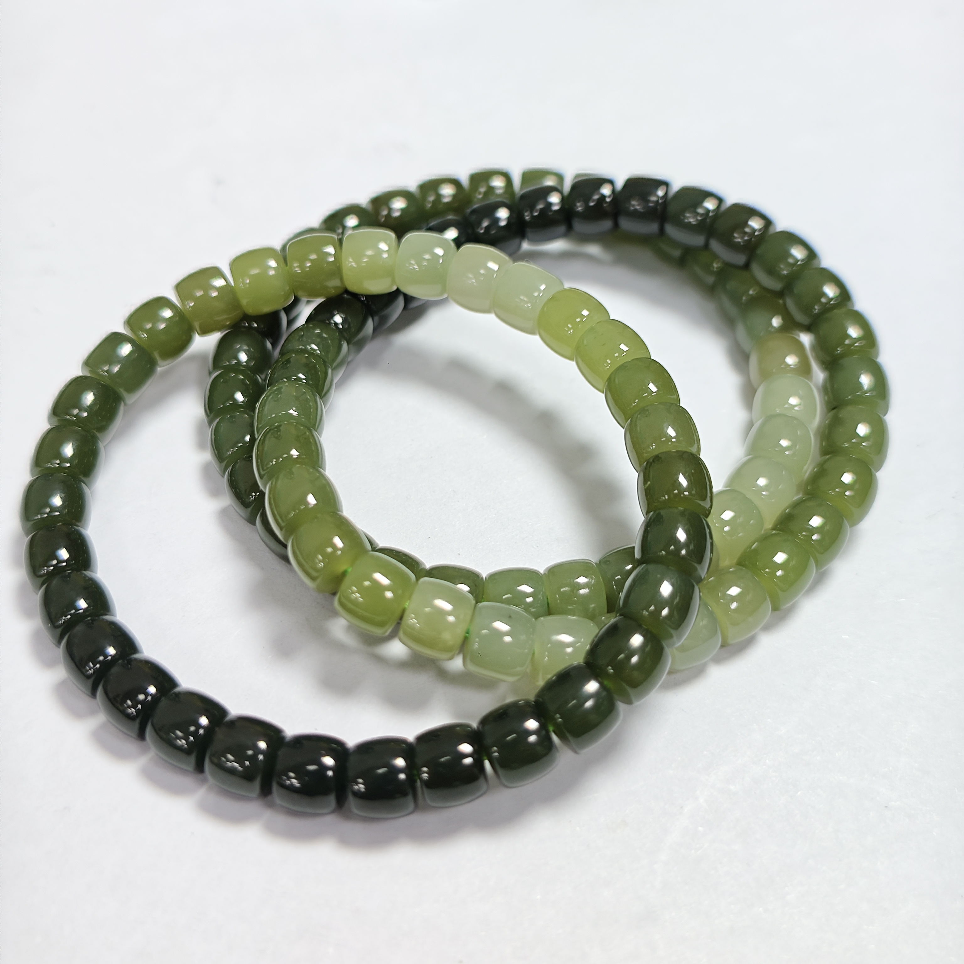 【书记甄选】天然和田玉直切单圈手链 多样性发一件 约7mm 8225CC