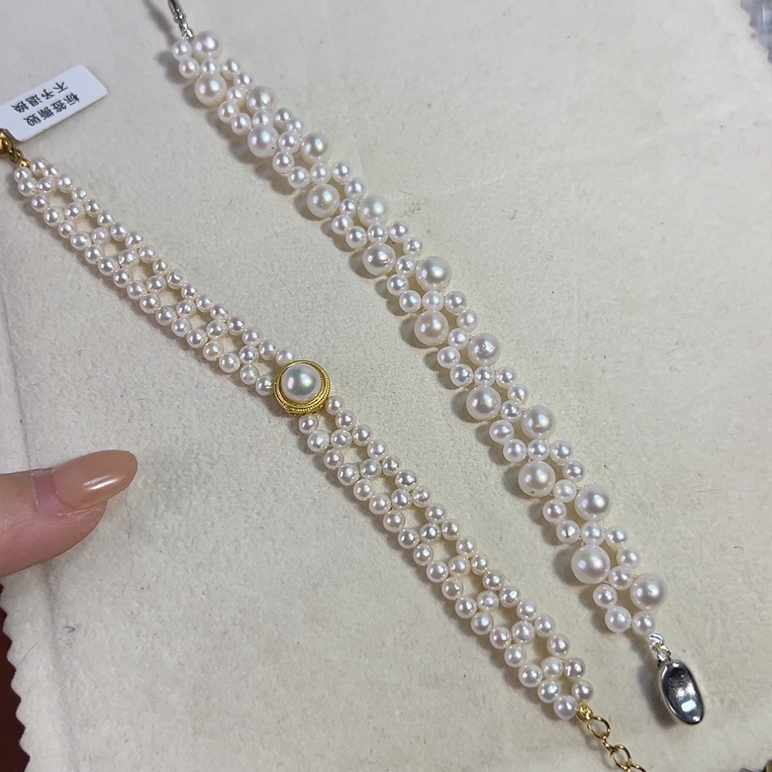 B***a淡水珍珠天然淡水珍珠钛钢