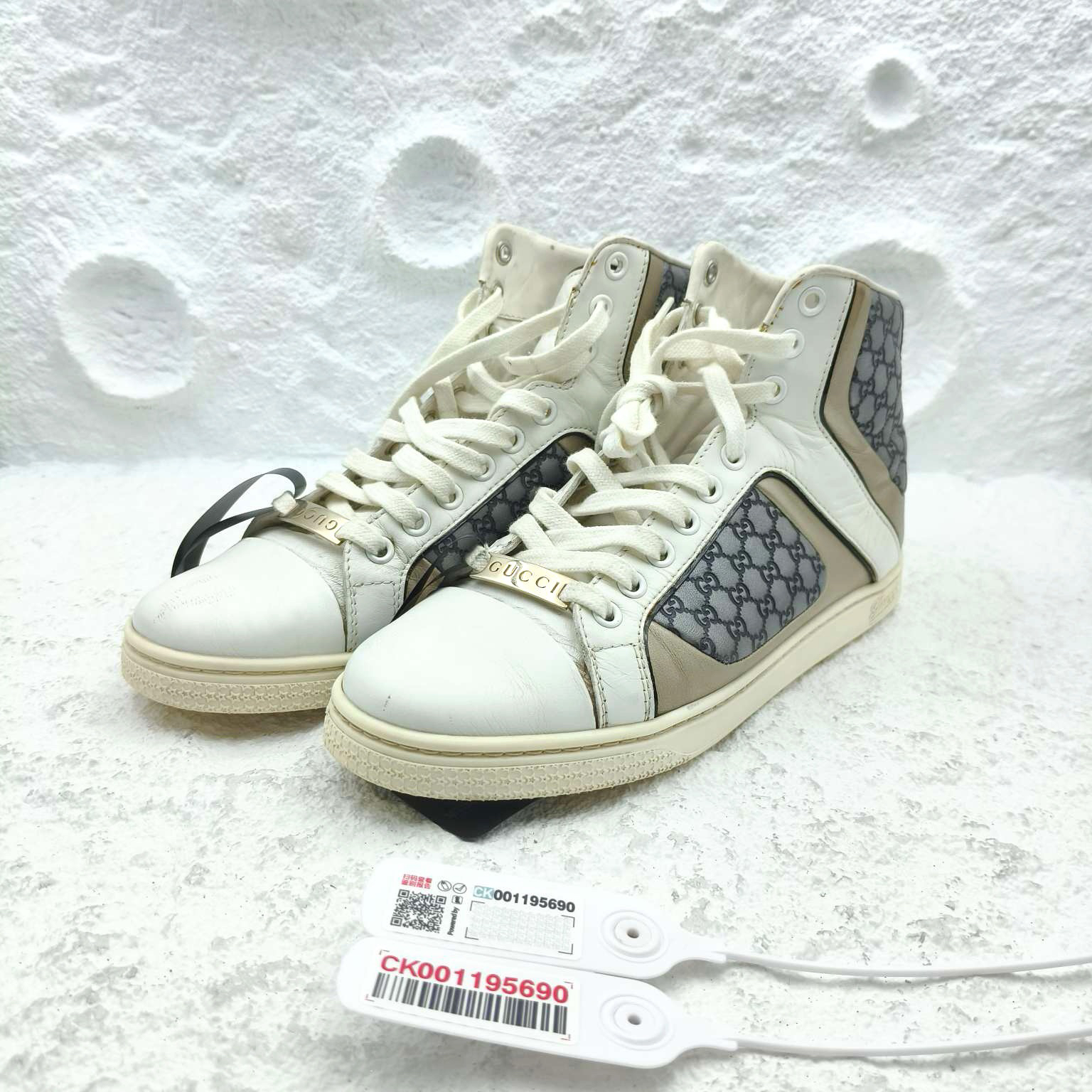 99新 GUCCI/古驰 古驰/Gucci/35.5码/老花高帮板鞋/非全新