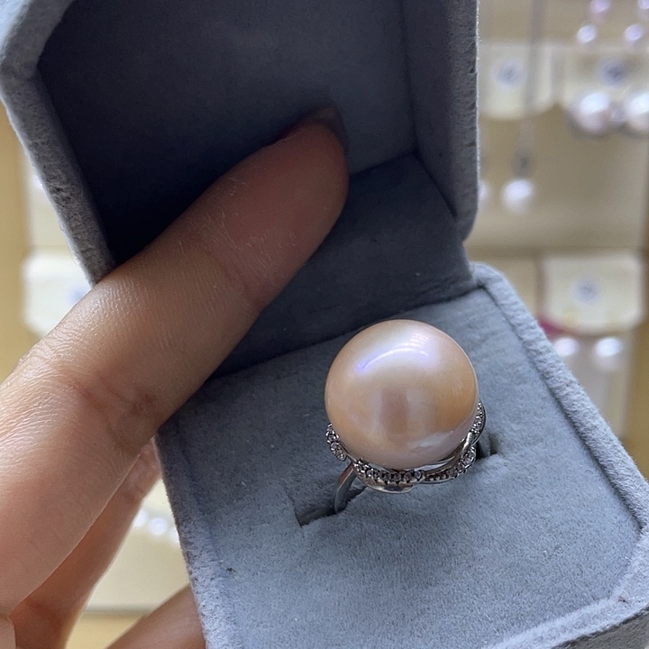 淡水珍珠戒指银S925镶嵌
