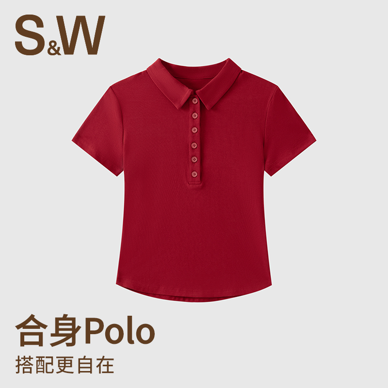 S&W速惟短袖休闲风POLO领T恤气质翻领百搭复古风 4499