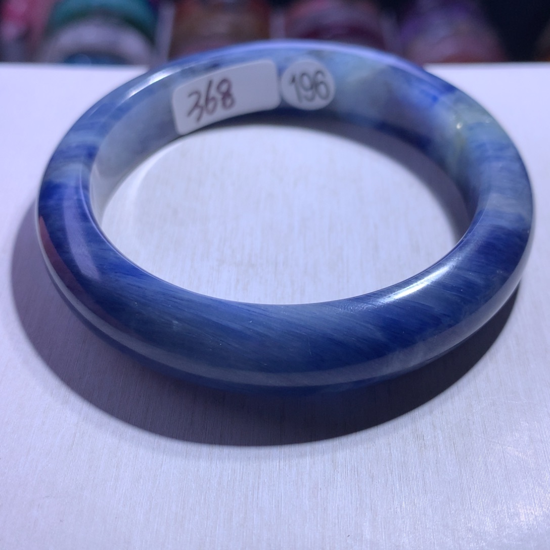 紫晶手镯银S925镶嵌蓝晶58.4圈196