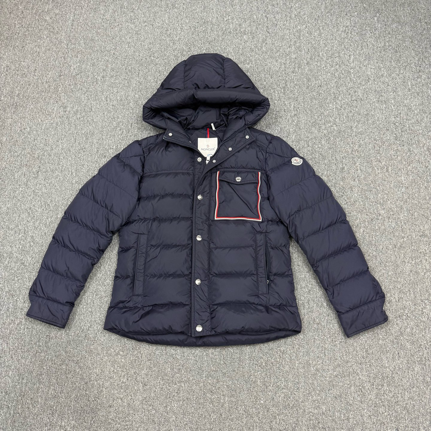 99新 MONCLER 16524533 Moncler蒙口 藏蓝色羽绒服外套 1码95新