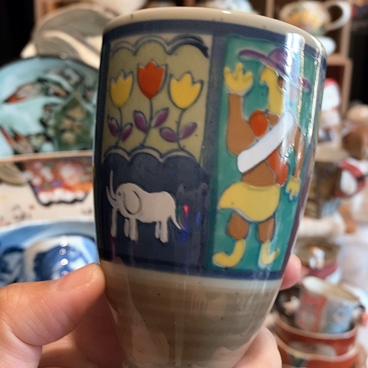 搪瓷陶胎水杯高足