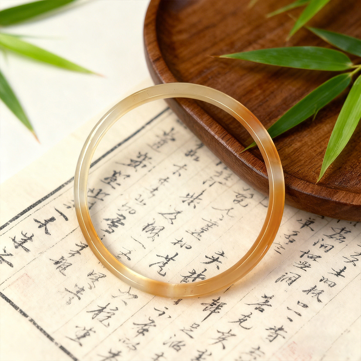 橙红玛瑙叮当手镯天然玉石59圈口