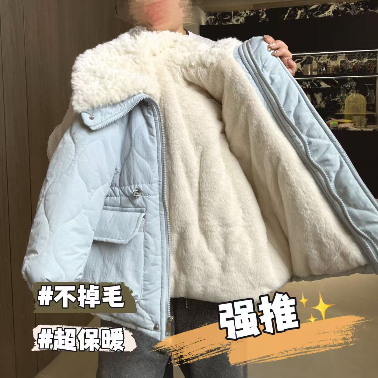 女童加绒棉服冬装2025新款儿童洋气加厚棉袄外套秋冬女