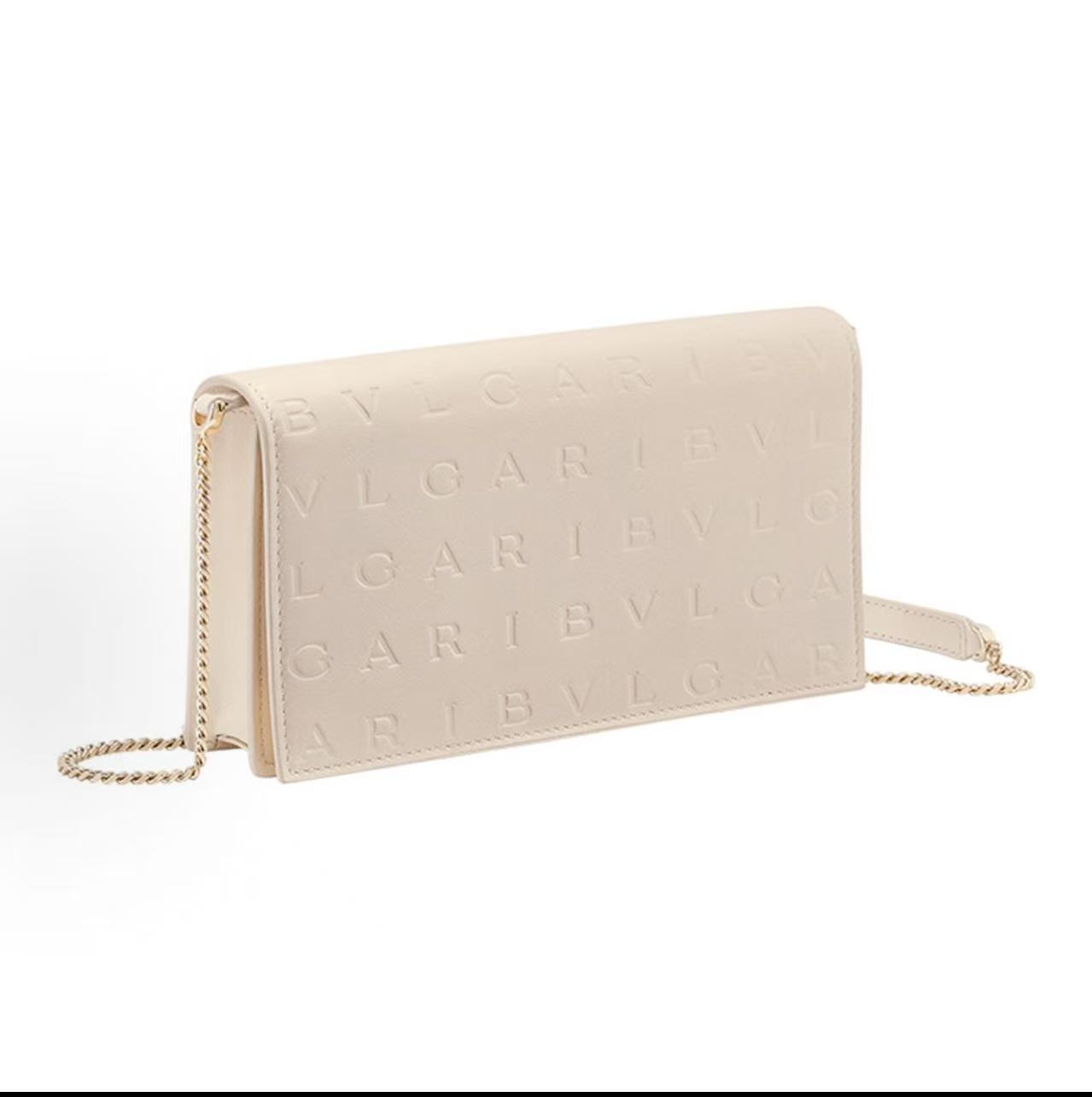 99新 BVLGARI/宝格丽 【TVB识货】宝格丽磁吸锁扣 象牙白单肩斜挎包