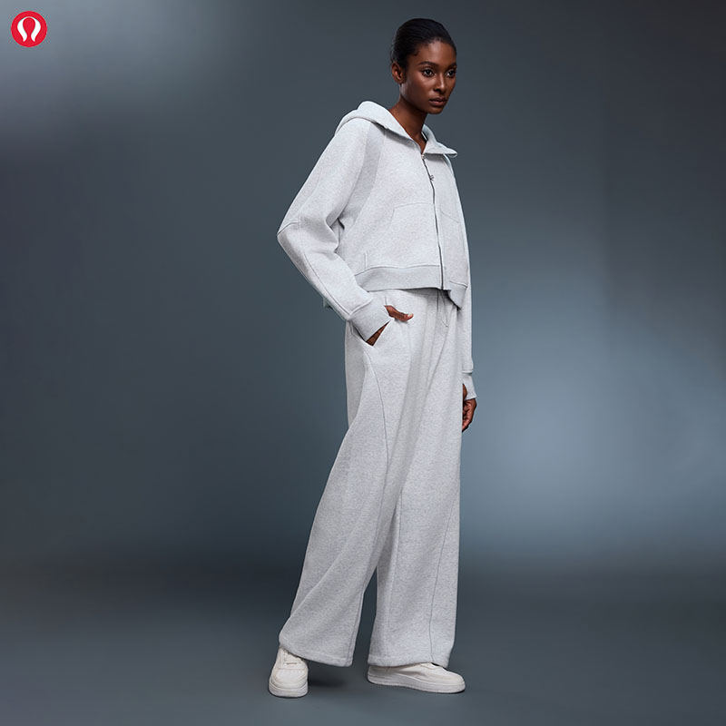 lulu露露首领秋冬加绒休闲裤女保暖防风束脚卫裤直筒显瘦运动长裤