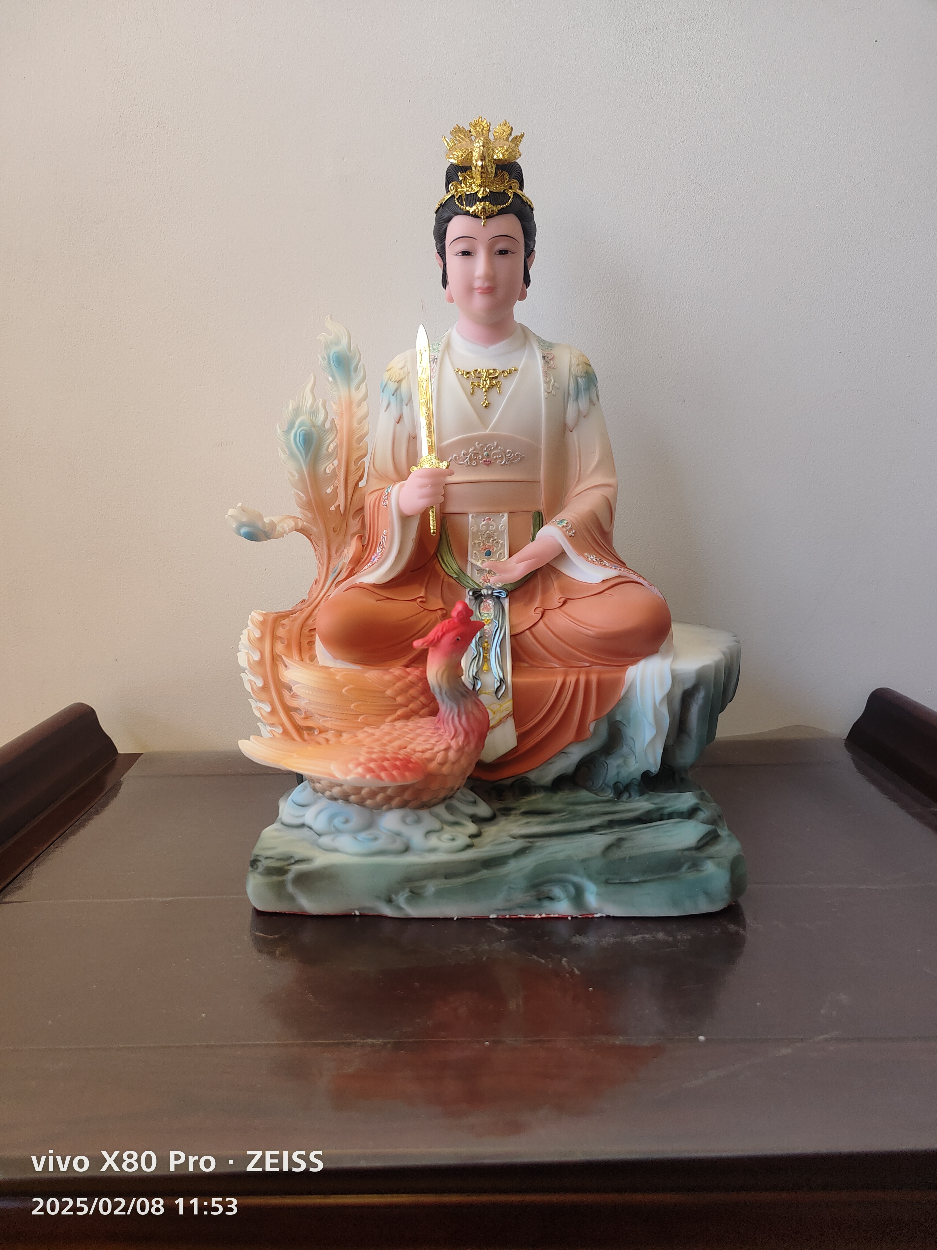 19寸合成汉白玉空心九天玄女