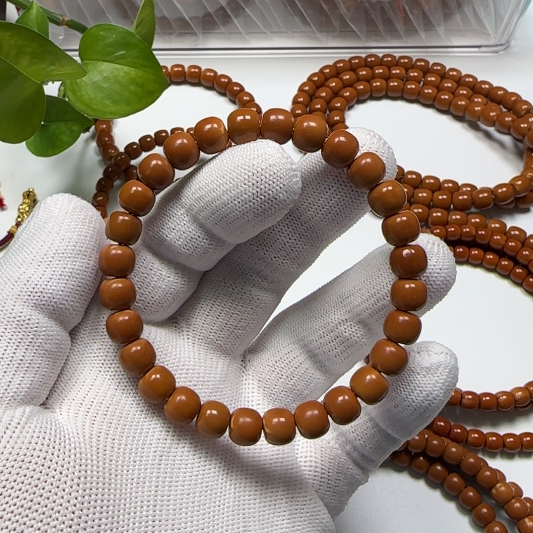 弥***渡手串/手链橄榄核老挝核尖单圈8.0