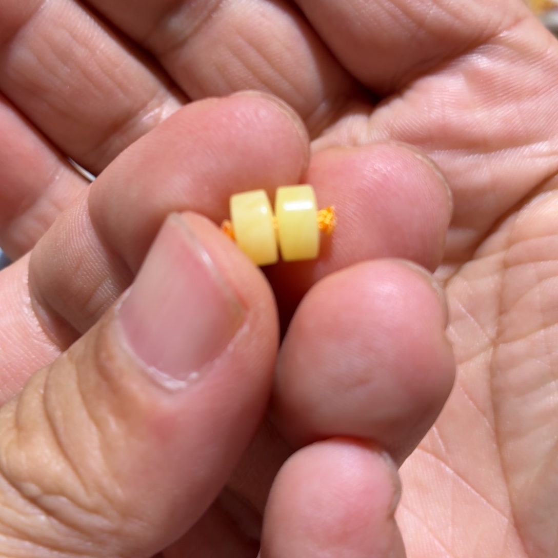 练****琥珀未镶嵌珠宝奇石7对珠