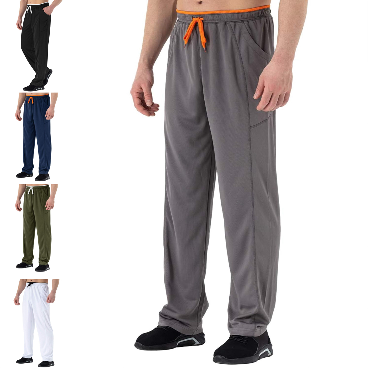 外贸男士高弹力透气慢跑宽松直筒运动裤大码健身长裤休闲裤1037