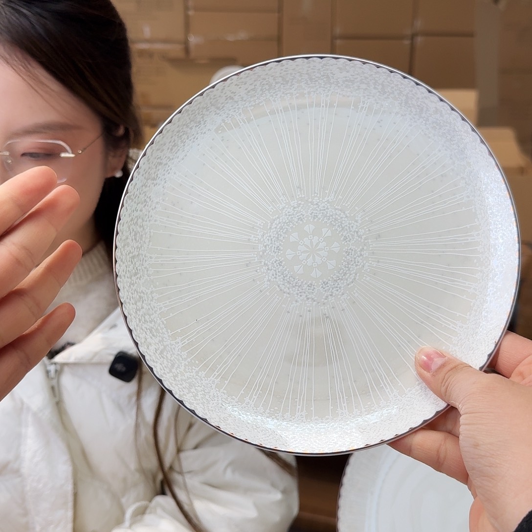 骨瓷高骨瓷8英寸月光盘20cm一个外贸骨瓷