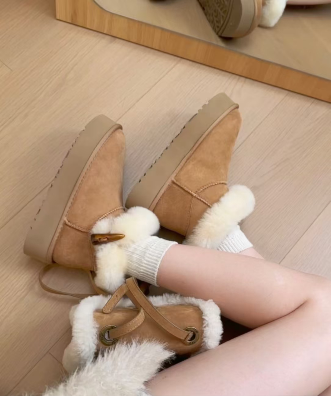 【一粒牛角扣】2025时尚百搭轻便保暖雪地靴