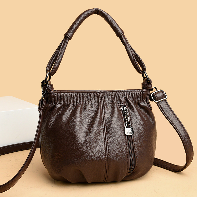 吉尼斯袋鼠真皮质感小包女士新款包手提式单肩斜跨包妈妈包婆婆包